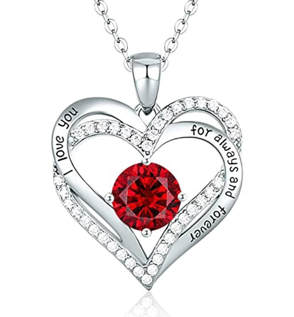 Birthstones Heart Necklace