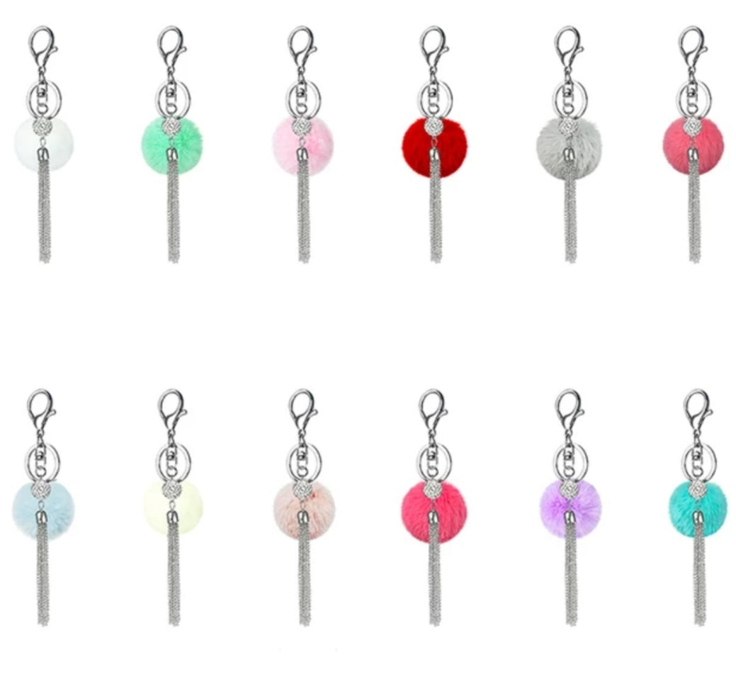 Pom Pom Fur Tassel Keychain