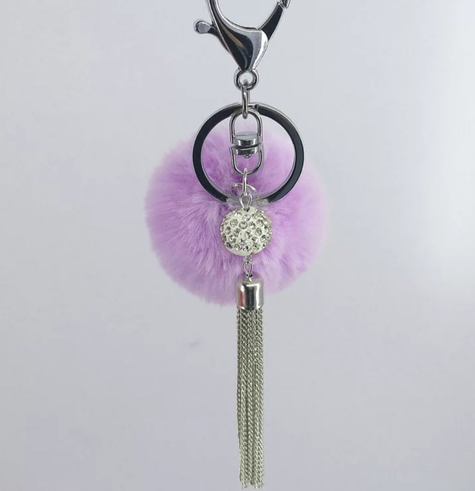 Pom Pom Fur Tassel Keychain