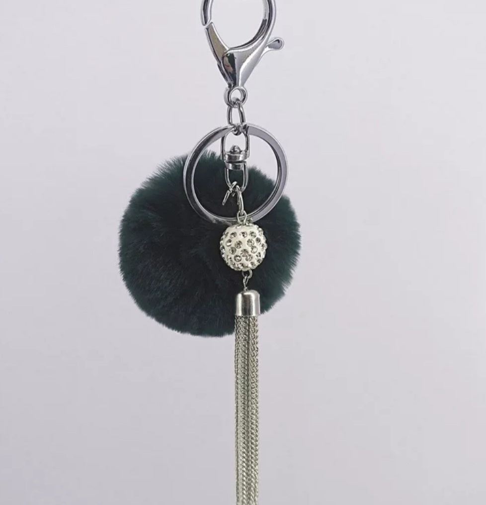 Pom Pom Fur Tassel Keychain