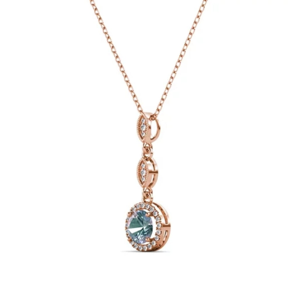 Alexandrite Halo Necklace