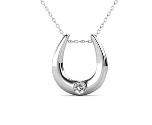 Horseshoe Single Crystal Pendant