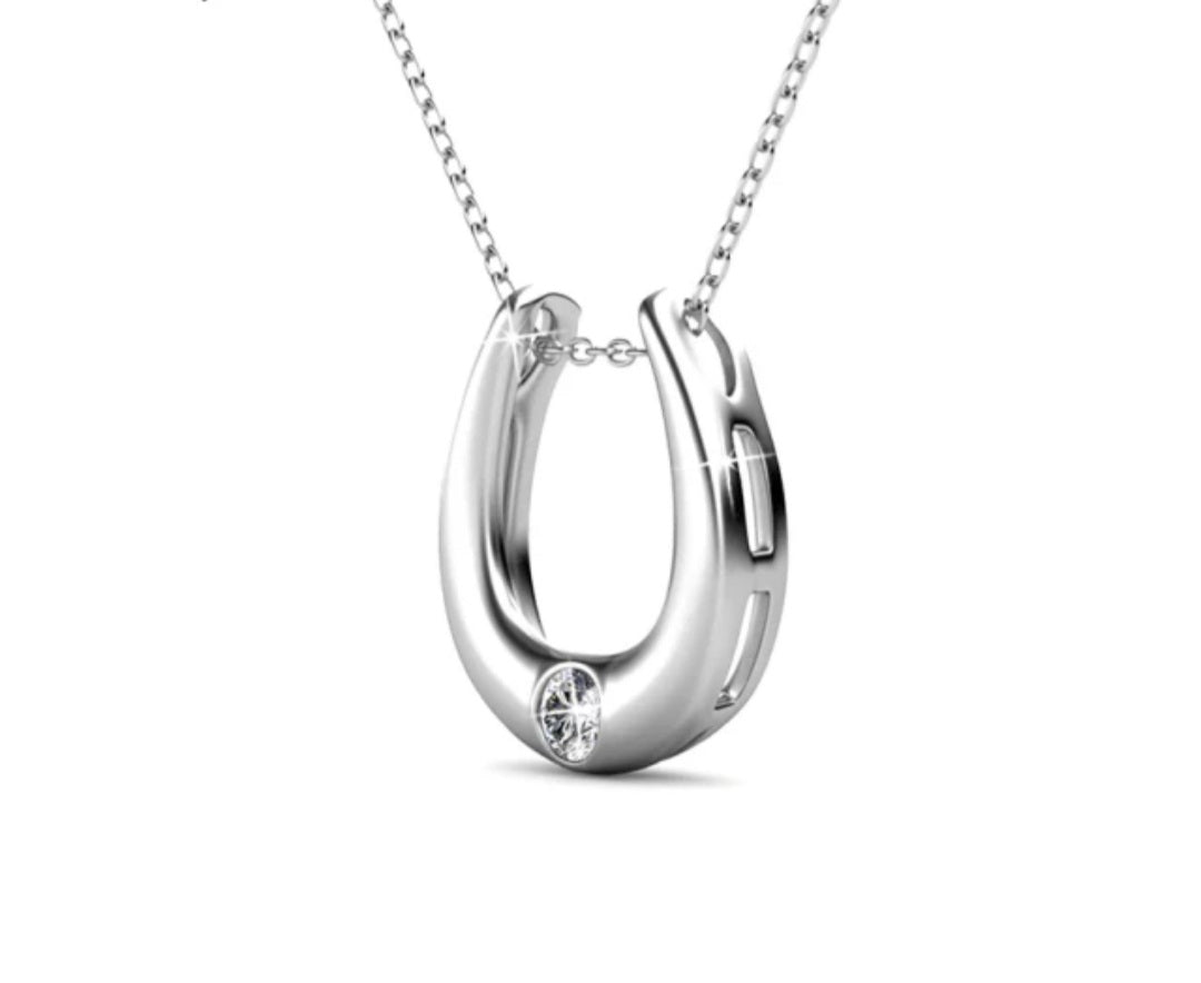 Horseshoe Single Crystal Pendant