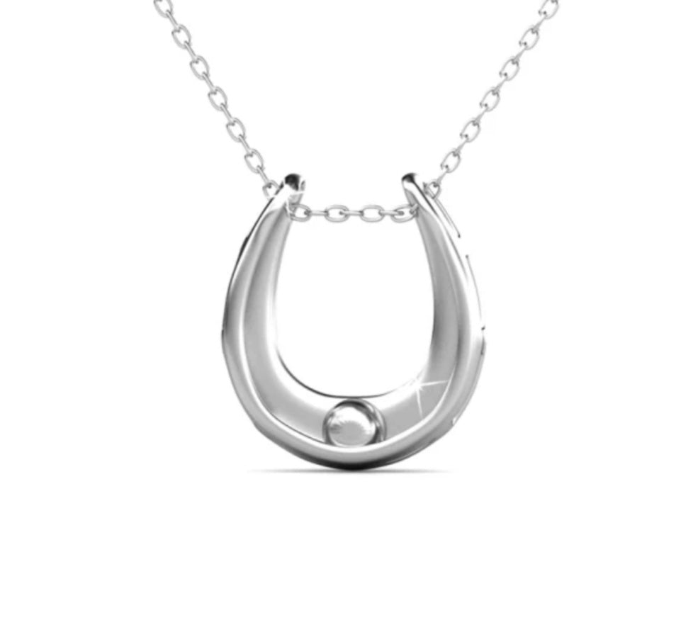 Horseshoe Single Crystal Pendant