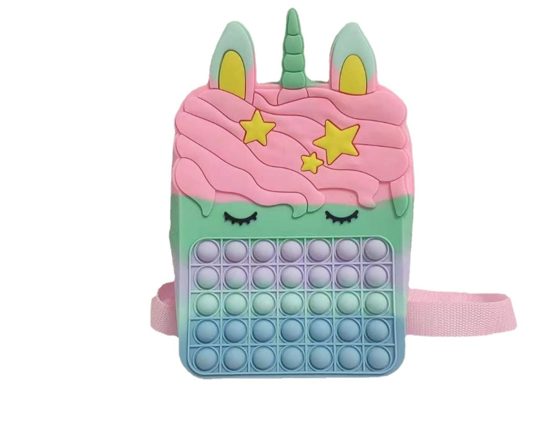 Unicorn Silicon Pop-it Backpack.