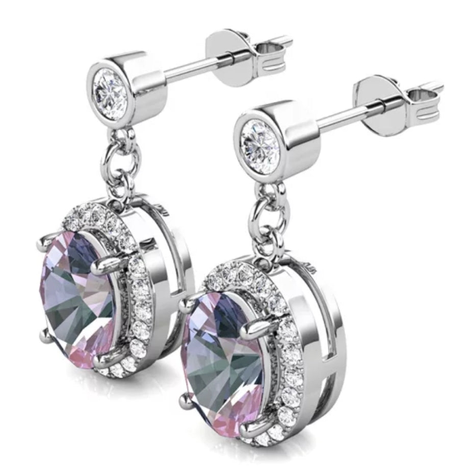 Alexandrite Dangle Drop Holo Stud Earring