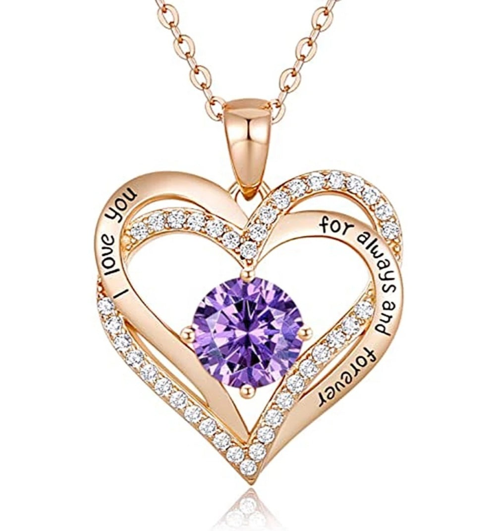 Birthstones Heart Necklace