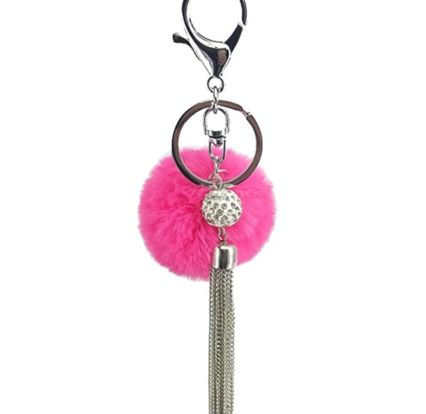 Pom Pom Fur Tassel Keychain