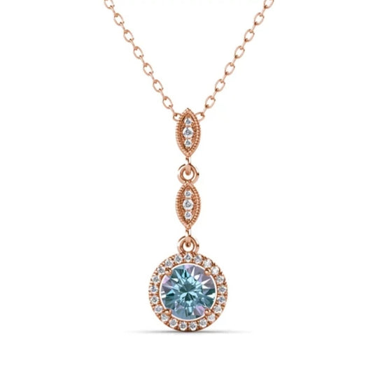 Alexandrite Halo Necklace