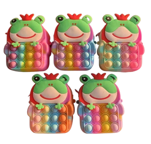 Mini Multicolor Frog Pop-it Coin Purse.