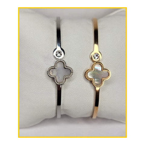 White Clover Bangle Bracelet.