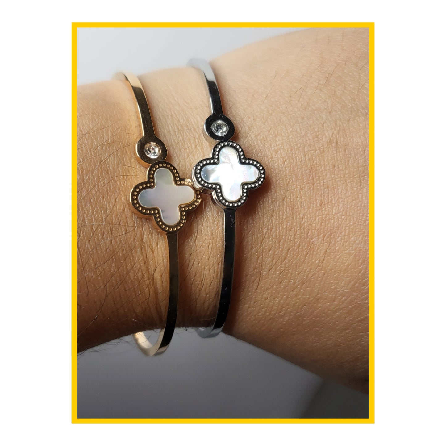 White Clover Bangle Bracelet.